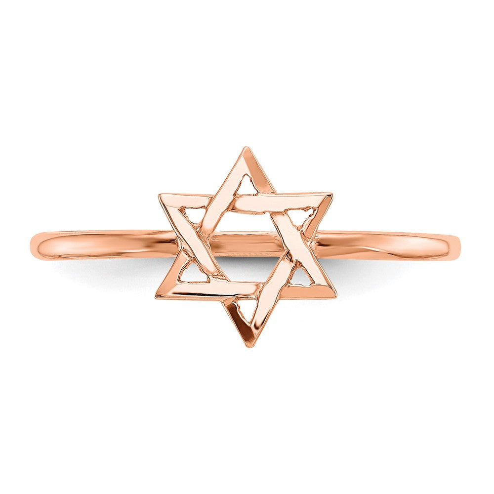 Gold Polished Star of David Rings