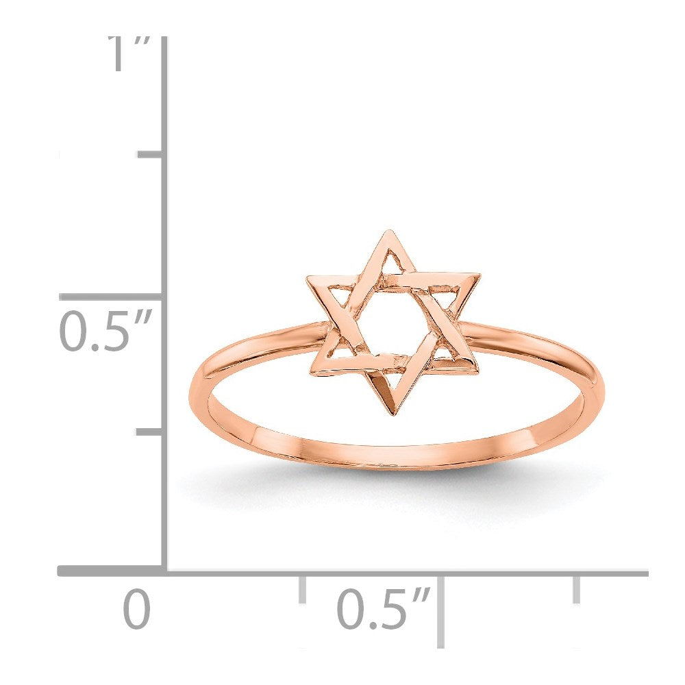 Gold Polished Star of David Rings