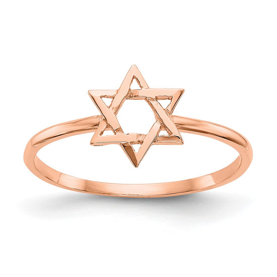 Gold Polished Star of David Rings