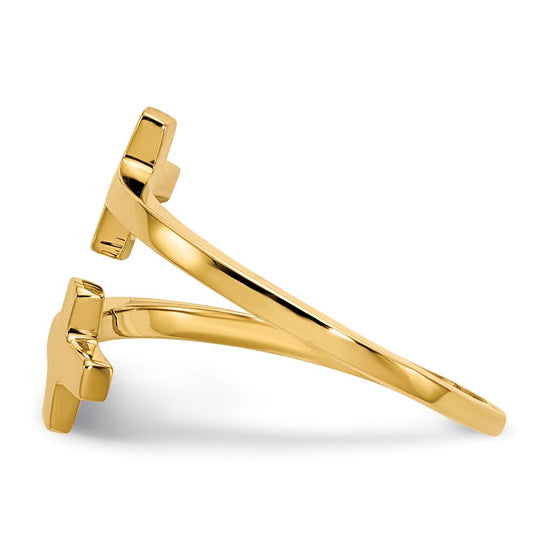 Gold Polished Cross Rings