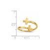 14k Polished Double Cross Ring