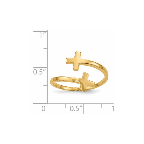 Gold Polished Cross Rings