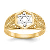 14k Two-Tone Polished Star of David Ring