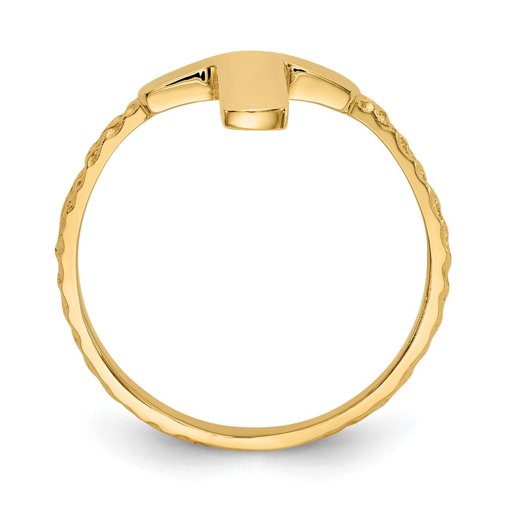 Gold Polished Cross Rings
