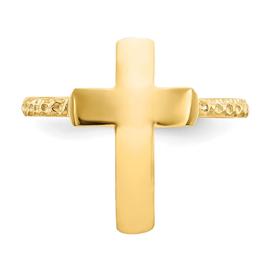 Gold Polished Cross Rings