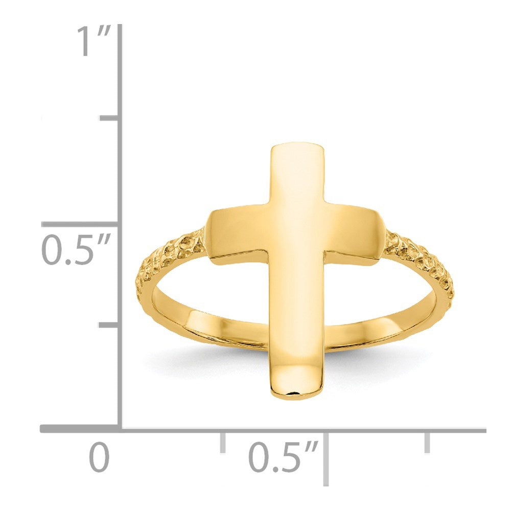 Gold Polished Cross Rings