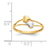 14k and White Rhodium Double Heart Ring