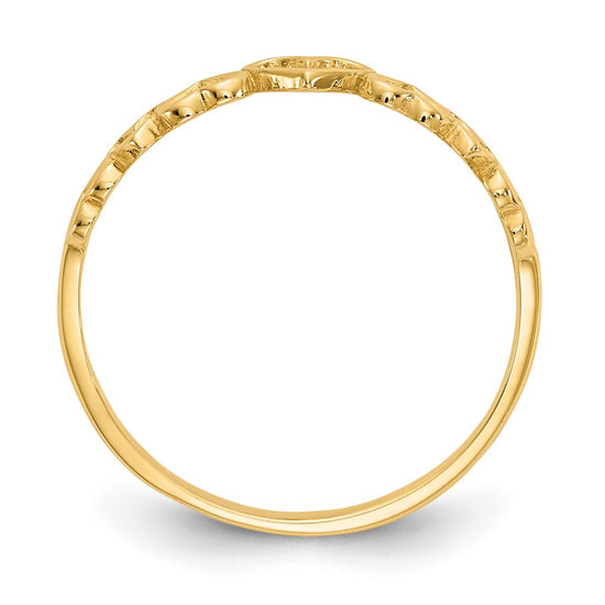 14k Polished Hearts Ring