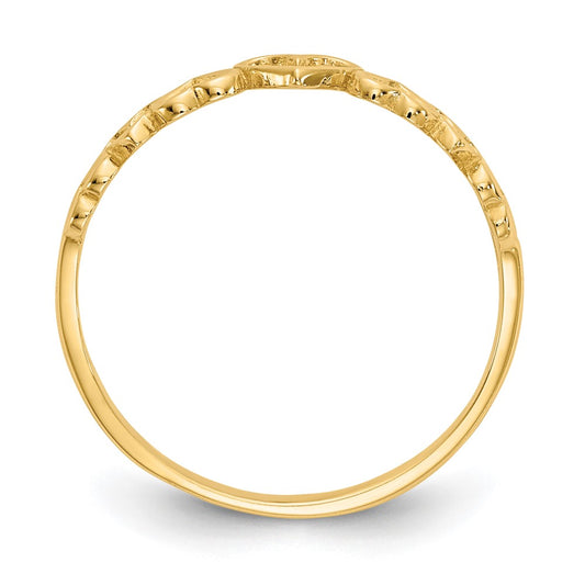 14k Polished Hearts Ring