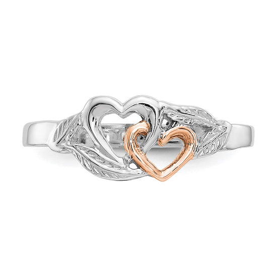 Gold Two-Tone Polished Heart Rings