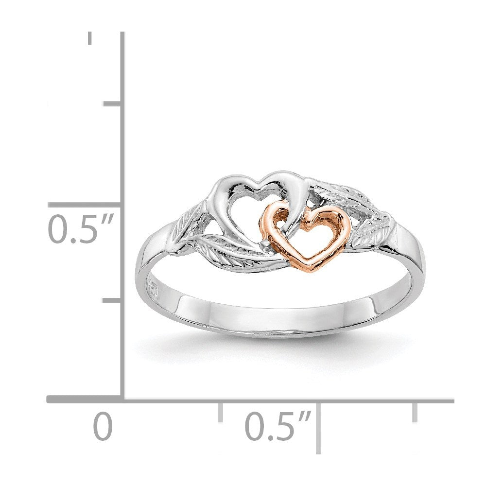Gold Two-Tone Polished Heart Rings