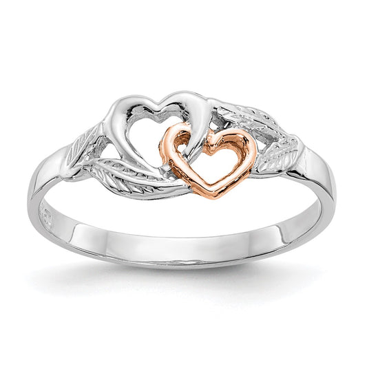 Gold Two-Tone Polished Heart Rings
