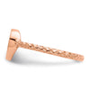 14k Rose Gold Polished Textured Heart Ring