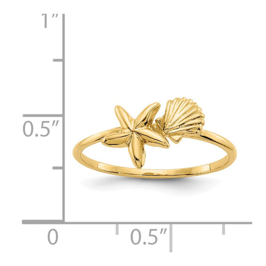 Gold Polished Sea Shell Rings