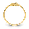 14K Polished Double Whale Tails Bypass Ring
