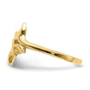 14K Polished Double Whale Tails Bypass Ring
