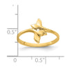 14K Polished Double Whale Tails Bypass Ring
