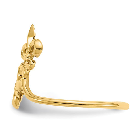 Gold Polished Fleur De Lis Rings