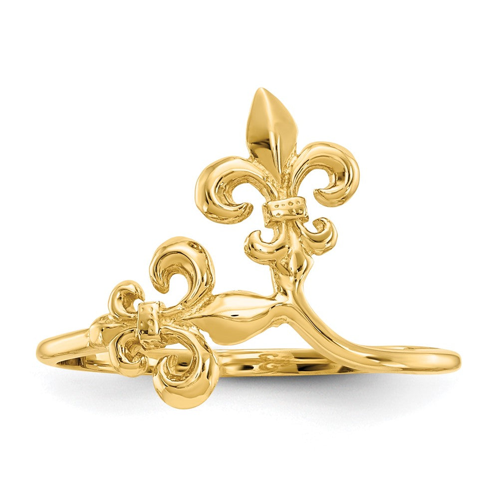 Gold Polished Fleur De Lis Rings