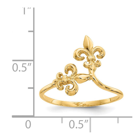 Gold Polished Fleur De Lis Rings