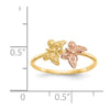 14k Two-Tone Polished Two Butterflies Ring