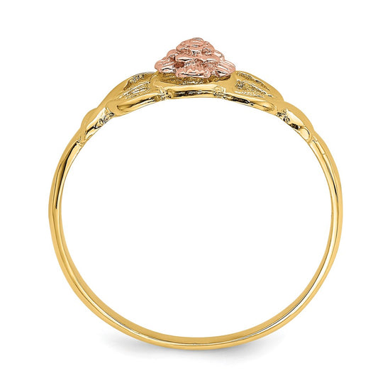 Gold Polished Flower Rings