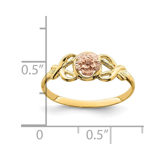 Gold Polished Flower Rings