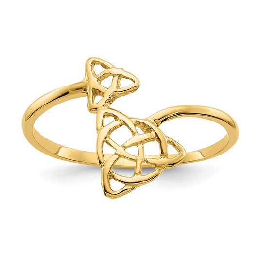 14k Polished Celtic Knot Bypass Ring