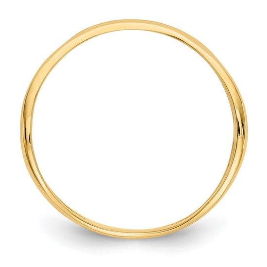14K Polished Double Wave Fashion Thumb Ring Size 9