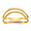 14K Polished Double Wave Fashion Thumb Ring Size 9