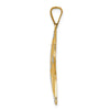 14k and White Rhodium Diamond-cut Polished Starfish Pendant