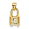 14K Polished Padlock Charm