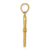 14k Polished 3D Heart Key Pendant