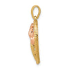 14K Two-tone Polished Flowers in Heart Pendant
