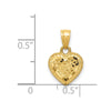 14k Diamond-cut Lattice Heart with Engravable Back Pendant