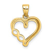 14K and White Rhodium Infinity Heart Pendant