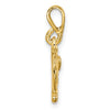 14k Gold Polished Bow and Arrow Pendant