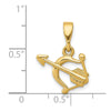 14k Gold Polished Bow and Arrow Pendant