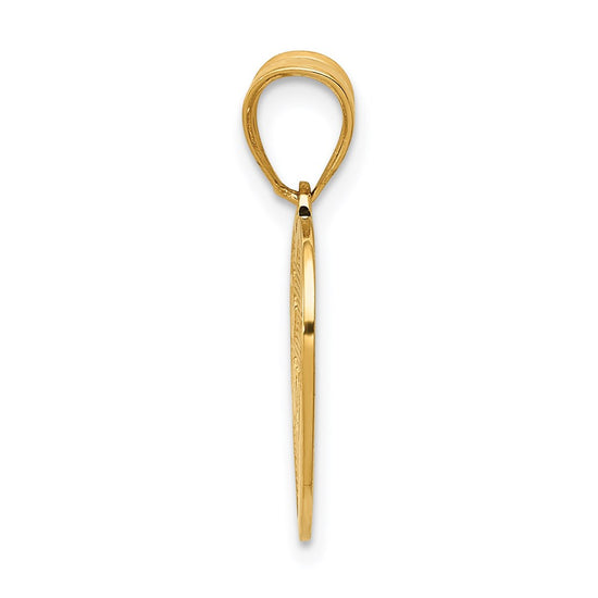 14k Polished TE AMO Heart Pendant