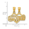 14k Diamond-cut 2-Piece Break-Apart BEST FRIEND Heart Pendant