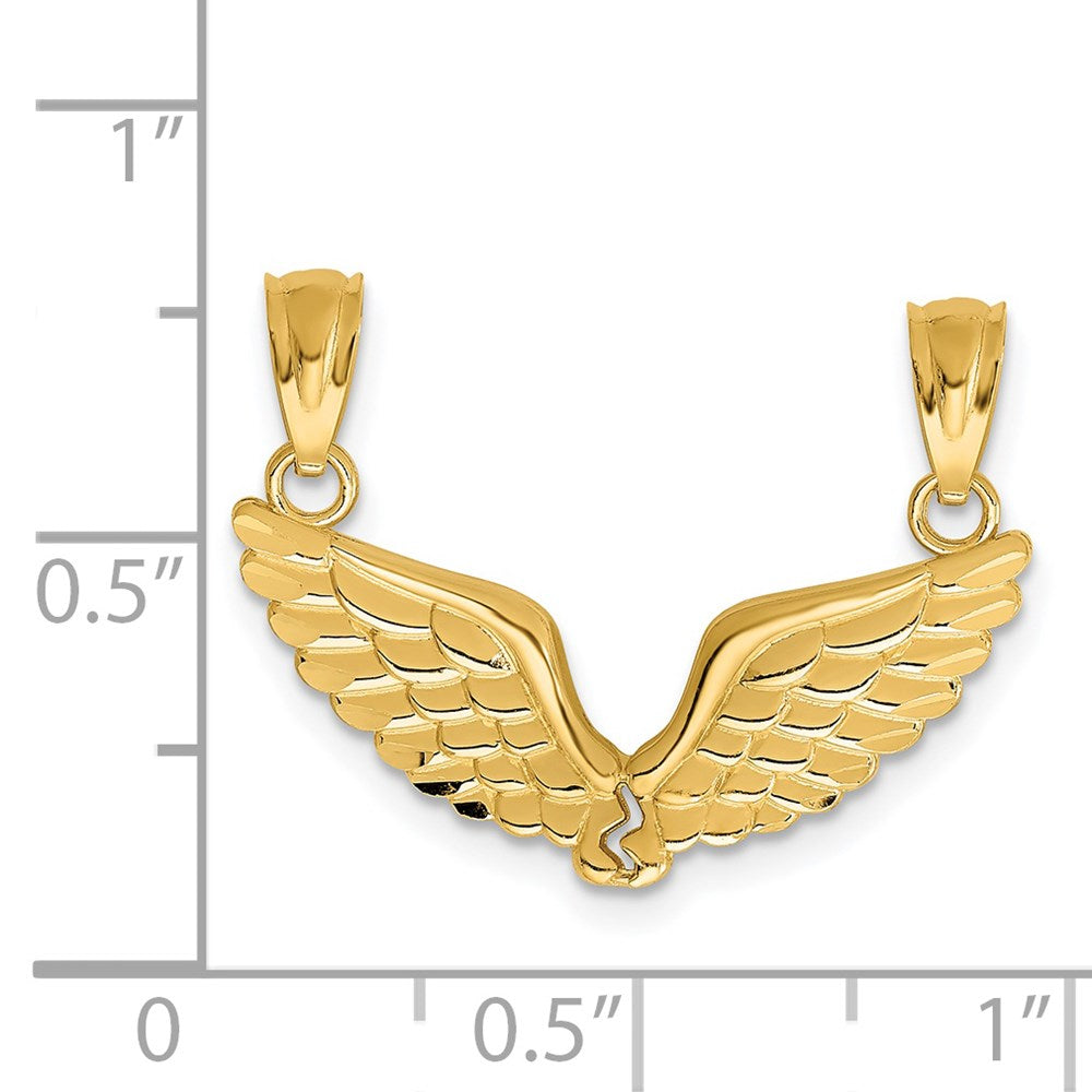14K Polished 2-Piece Break Apart Angel Wings Pendants