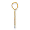 14k Two-tone with White Rhodium CZ 15 in Circle Pendant