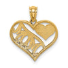 14k Polished MOM and Heart In Heart Pendant