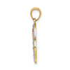 14k Two-tone with White Rhodium Diamond-cut MOM Heart Pendant