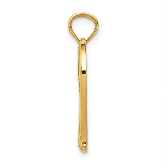14k Polished MOM in Heart with Infinity Symbol Pendant