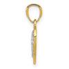 14k and White Rhodium Polished Guardian Angel in Heart Pendant