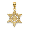 14k Diamond-cut Polished Snowflake Pendant