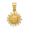 14k Satin Diamond-cut Sun Pendant