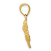14k Satin Diamond-cut Sunflower Pendant