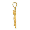 14k Satin Diamond-cut Owl Pendant